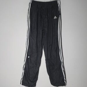 Vintage Adidas Track Pants Men's Size XL Black Tear Away Snap Leg 90s Nylon